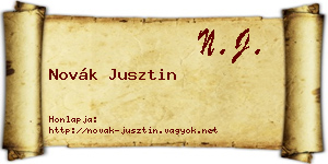 Novák Jusztin névjegykártya