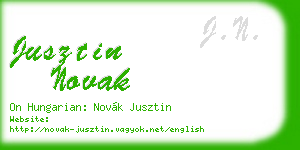 jusztin novak business card